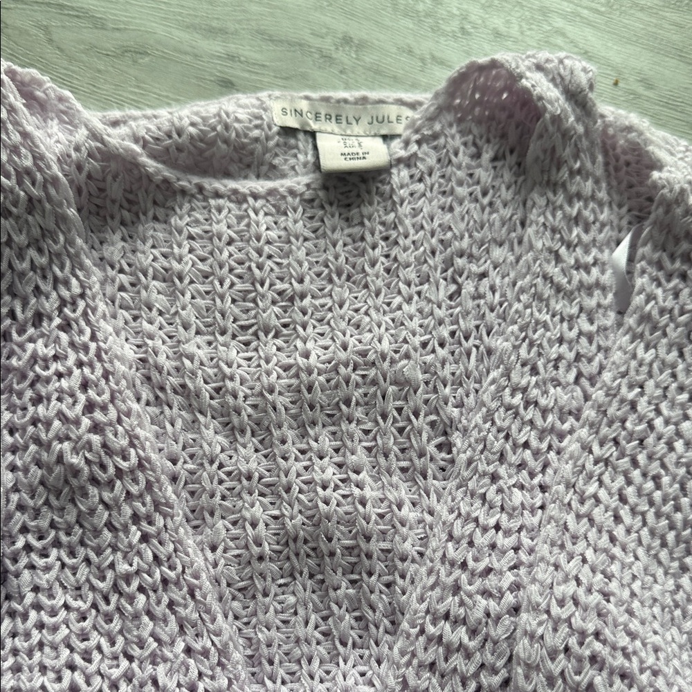 Lilac V-Neck Sweater with cardigan - Picture 2 of 3